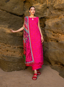 Zainab Chottani Chikankari Lawn Suits Unstitched 3 Piece ZC24 D-6B LAALI - Summer Collection