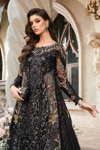 Maria B Mbroidered  Embroidered Suit Unstitched 3 Piece BD-2802-BLACK- D-02 - Luxury Collection