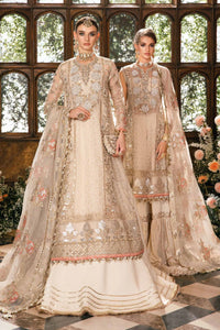 Maria B Mbroidered  Embroidered Suit Unstitched 3 Piece BD-2805-IVORY-DEFAULT- Luxury Collection