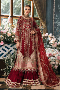Maria B Mbroidered  Embroidered Suit Unstitched 3 Piece BD-2807-MAROON-DEFAULT- Luxury Collection