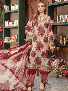 Maria.B M.Prints Unstitched Embroidered Lawn 3Pc Suit MPT-2110-A-Summer Collection