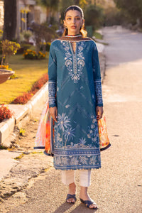 Zaha Embroidered Lawn Suits Unstitched 3 Piece ZL24-05B - Summer Collection