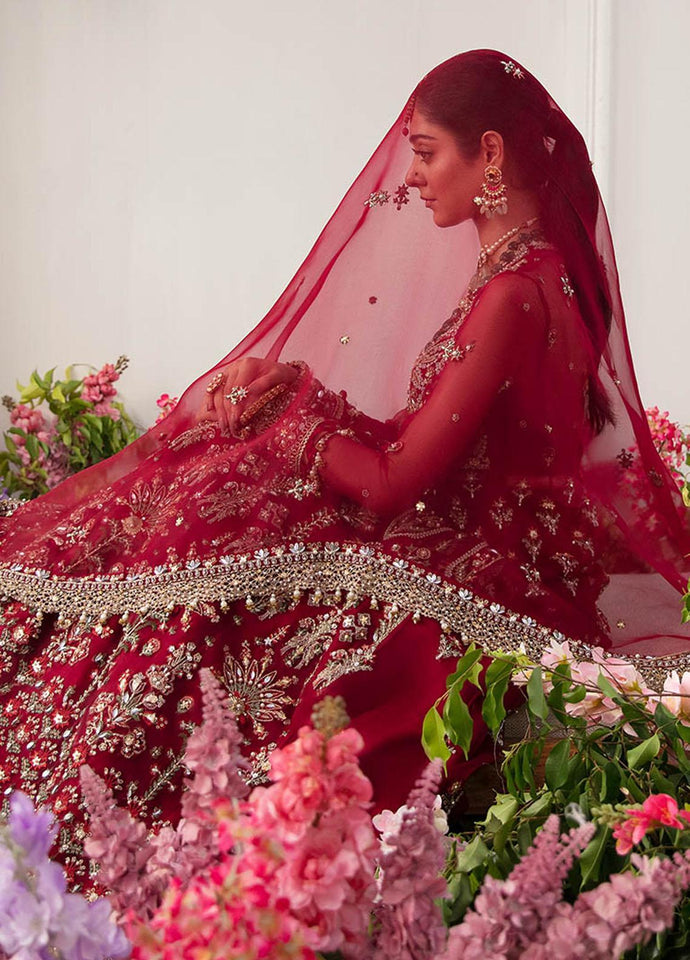 Zaha Gossamer  Embroidered Organza Suits Unstitched 4 Piece ZC23-08 Kyra - Luxury Wedding Collection