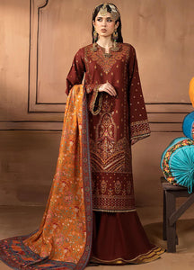 Bin Ilyas Laal Embroidered Karandi Suits Unstitched 3 Piece 1514-B - Winter Collection
