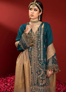Bin Ilyas Laal Embroidered Karandi Suits Unstitched 3 Piece 1515-B - Winter Collection