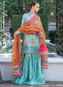 Maria B Embroidered Lawn Suits Unstitched 3 Piece EL23 D-05-Sea Green