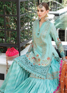 Maria B Embroidered Lawn Suits Unstitched 3 Piece EL23 D-05-Sea Green