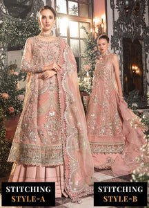 Maria B Mbroidered  Embroidered Organza Suits Unstitched 4 Piece Pastel Pink BD-2706-D6 - Luxury Wedding Collection