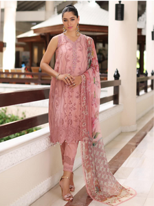 Noor By Saadia Asad Embroidered Lawn Suit Unstitched 3 Piece D-4B- Luxury Summer Collection
