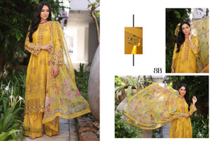 Noor By Saadia Asad Embroidered Lawn Suit Unstitched 3 Piece D-8B- Luxury Summer Collection