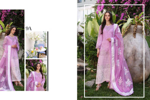Noor By Saadia Asad Embroidered Lawn Suit Unstitched 3 Piece D-9A- Luxury Summer Collection