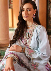 Noor by Saadia Asad Luxury Embroidered Chikankari Lawn 3Pc Suit D-05B