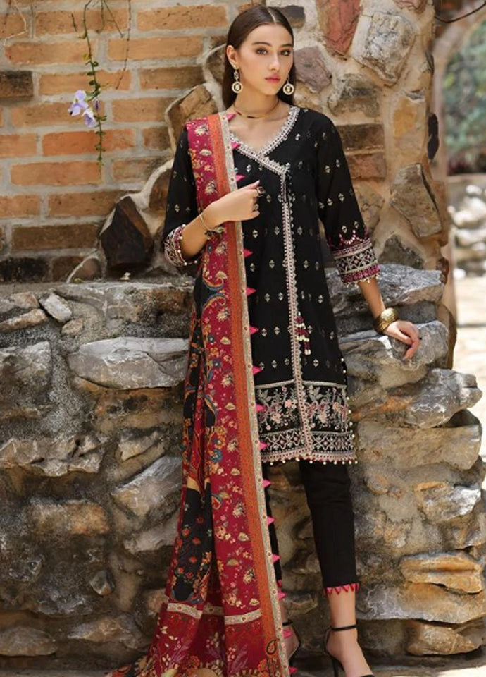 Noor By Saadia Asad Embroidered Linen Suits Unstitched 3 Piece D09 - Winter Collection