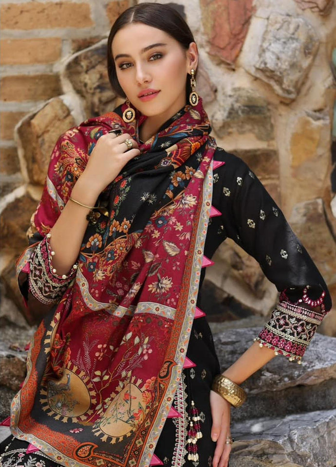 Noor By Saadia Asad Embroidered Linen Suits Unstitched 3 Piece D09 - Winter Collection