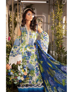 Maria.B M.Prints Unstitched Embroidered Lawn 3Pc Suit MPT-2102-B-Summer Collection