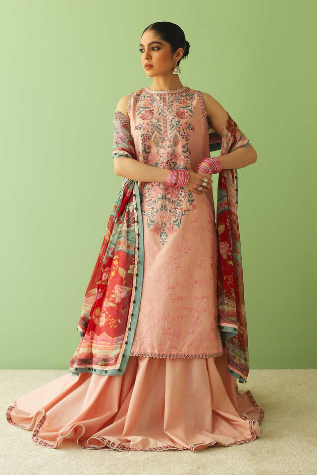 Zara Shahjahan Embroidered Lawn 3 Piece Suit D23-2B - Mishi'sCollection