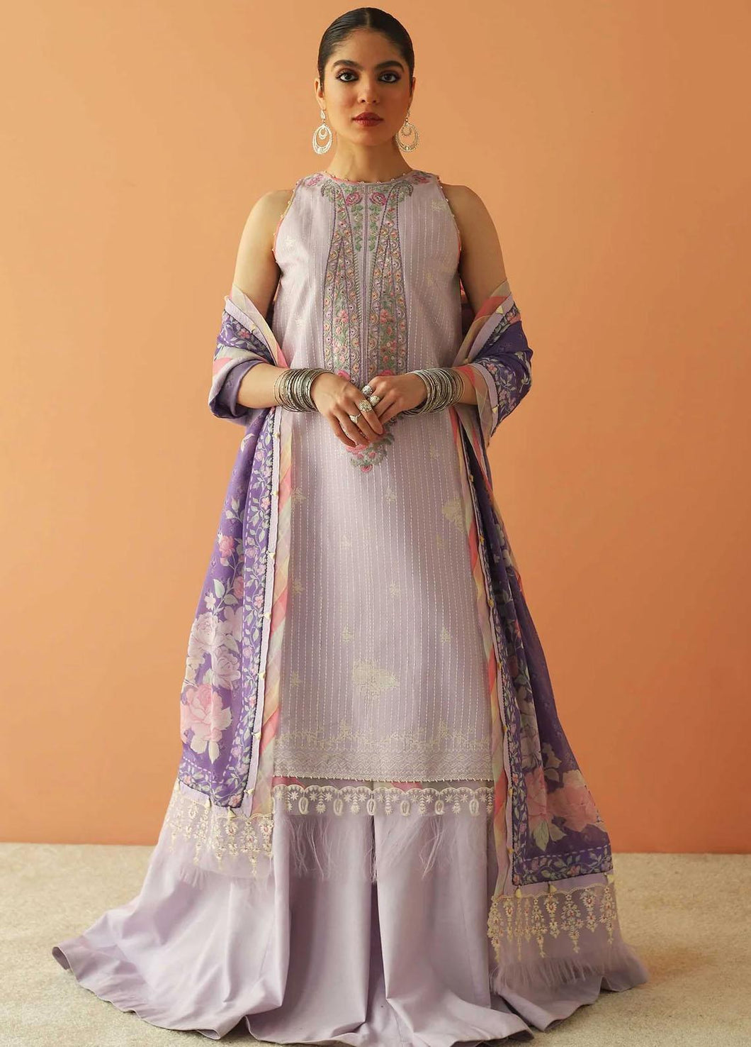 Zara Shahjahan Embroidered Lawn 3 Piece Suit D23-1B - Mishi'sCollection