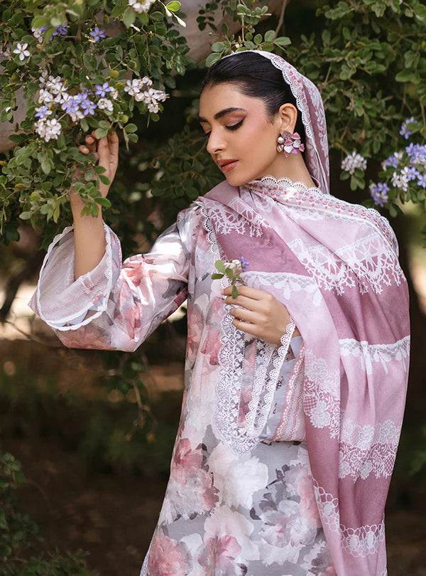 Zainab Chottani  by Tahra Embroidered Lawn Suit Unstitched 3 Piece ZCT24 ZINNIA - D 3A - Summer Collection
