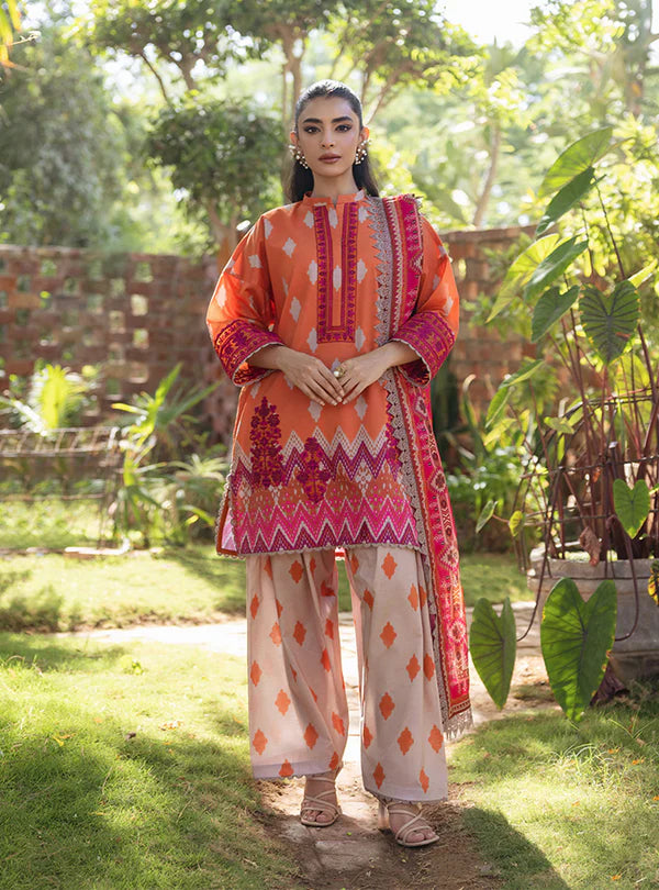 Zainab Chottani  by Tahra Embroidered Lawn Suit Unstitched 3 Piece ZCT24 LIZA - D 8B - Summer Collection