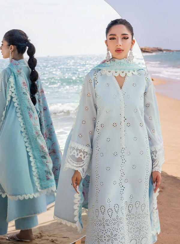 Zainab Chottani Chikankari Lawn Suits Unstitched 3 Piece ZC24 NORA - 2B - Summer Collection