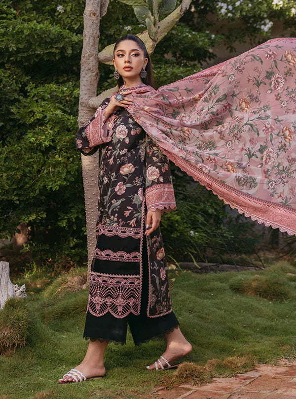 Zainab Chottani  by Tahra Embroidered Lawn Suit Unstitched 3 Piece ZCT24 RYMA - D 1A - Summer Collection