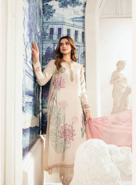 Maria B by M.Prints Embroidered Lawn Suit Unstitched 3 Piece MPT-2201-A - Summer Collection