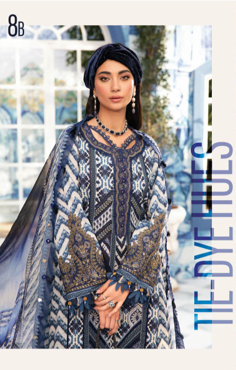Maria B by M.Prints Embroidered Lawn Suit Unstitched 3 Piece MPT-2208-B- Summer Collection