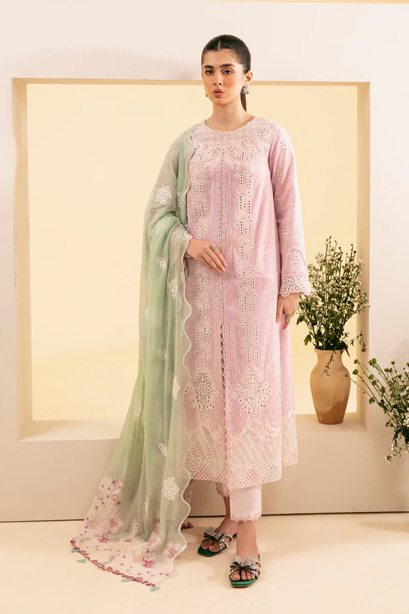 Qalamkar by Qlinekari Chikankari Lawn Suit Unstitched 3 Piece QLM24 SQQ-02 ASEMA- Summer Collection