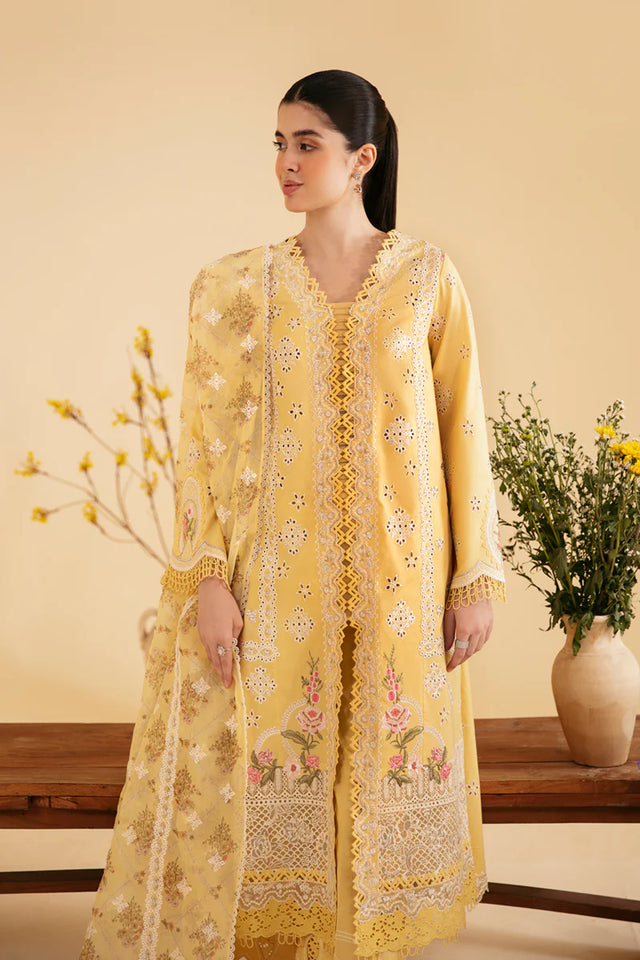 Qalamkar by Qlinekari Chikankari Lawn Suit Unstitched 3 Piece QLM24 SQQ-12 ZHAIN- Summer Collection