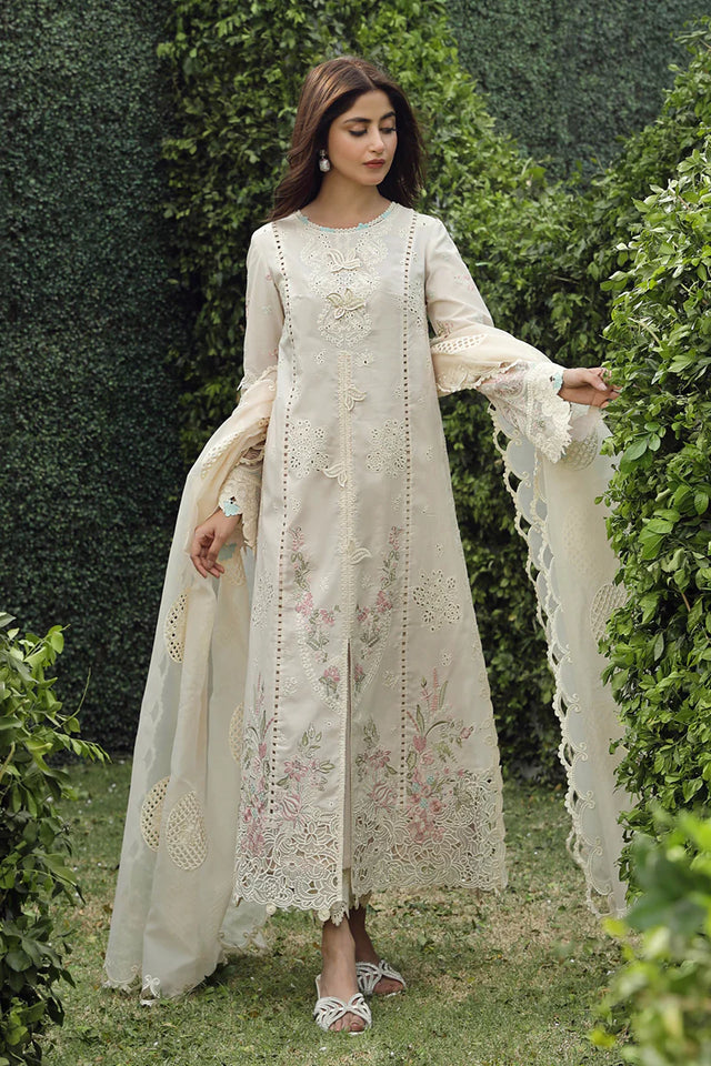Qalamkar Chikankari Lawn Suit Unstitched 3 Piece PS-04 ZUHA- Festive Collection