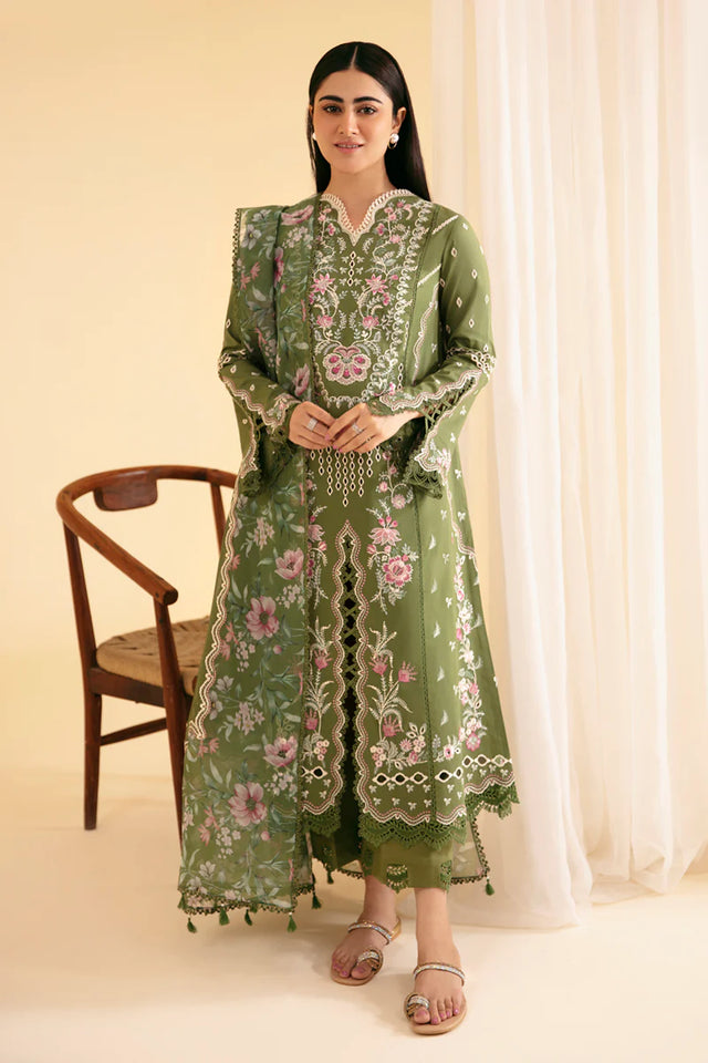 Qalamkar by Qlinekari Chikankari Lawn Suit Unstitched 3 Piece QLM24 SQQ-14 SEMAL- Summer Collection