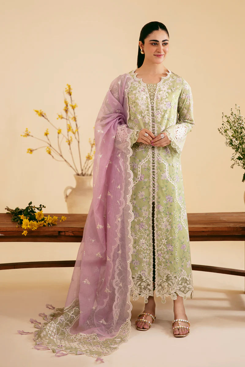 Qalamkar by Qlinekari Chikankari Lawn Suit Unstitched 3 Piece QLM24 SQQ-10 VEHJA- Summer Collection
