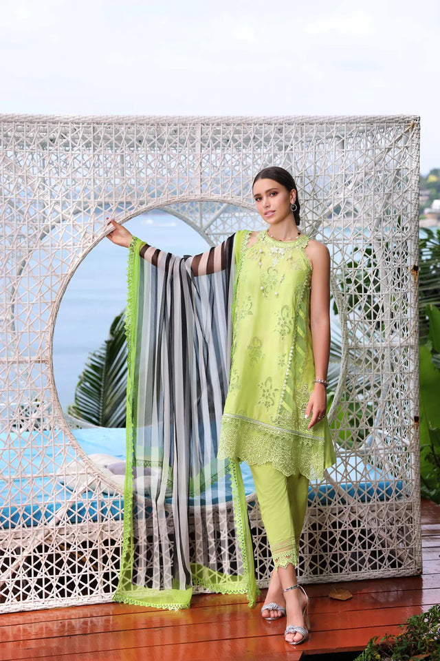 Noor by Saadia Asad Embroidered Lawn Suits Unstitched 3 Piece  D8-B - Summer Collection