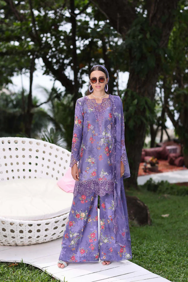 Noor by Saadia Asad Embroidered Lawn Suits Unstitched 3 Piece D4-B - Summer Collection