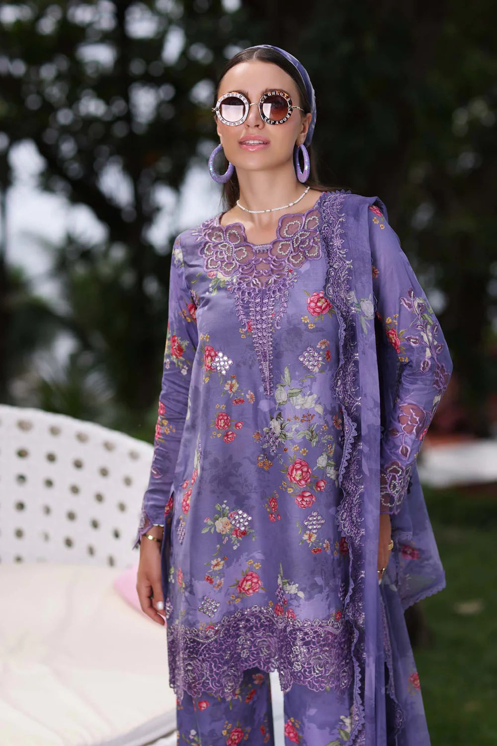 Noor by Saadia Asad Embroidered Lawn Suits Unstitched 3 Piece D4-B - Summer Collection