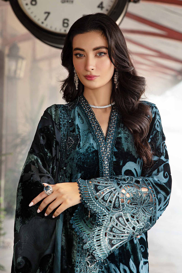 Maria.B 3 Piece Unstitched Embroidered Palachi Suit | DL-1203