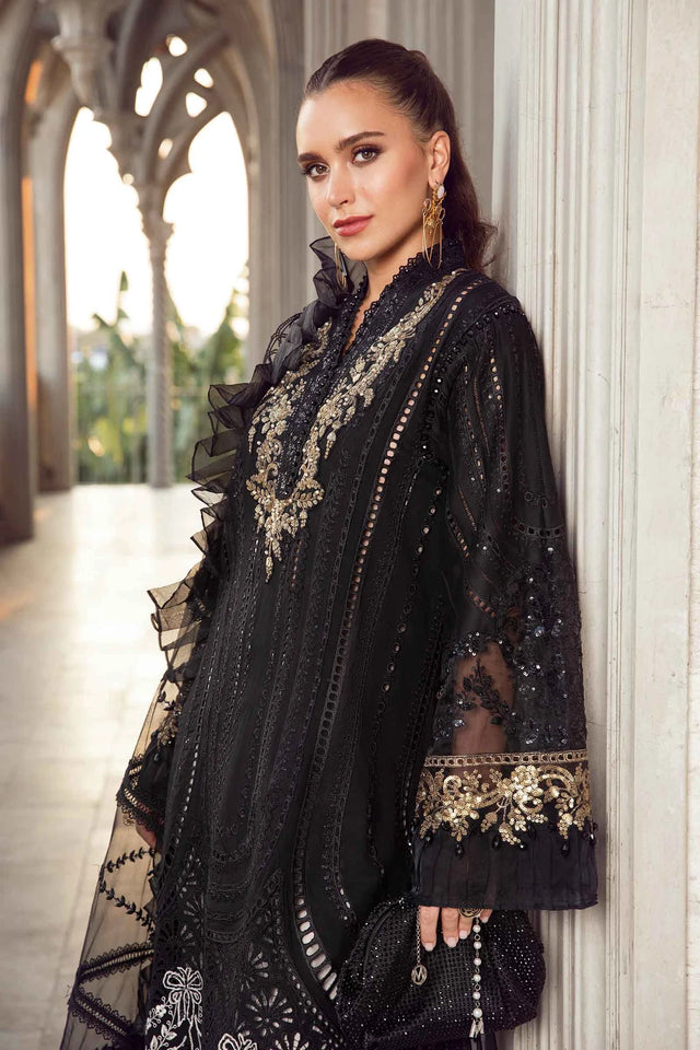 Maria B Embroidered Lawn Suit Unstitched 3 Piece MB24 D-03 - Luxury Collection