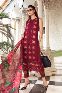 Maria B Embroidered Lawn Suit Unstitched 3 Piece MB24 D-05 - Luxury Collection