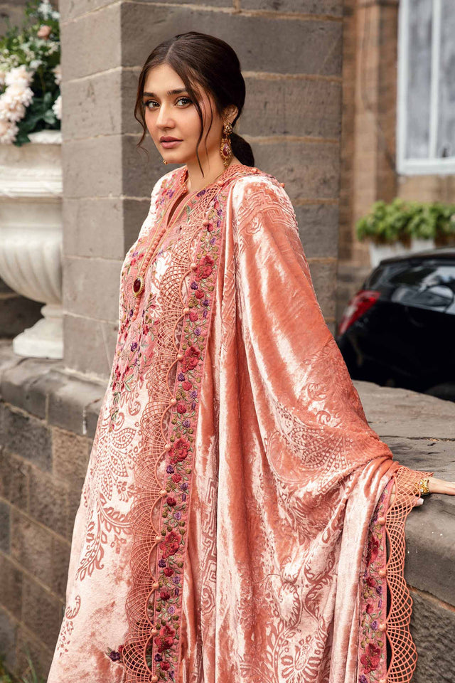 Maria.B 3 Piece Unstitched Embroidered Palachi Suit | DL-1206