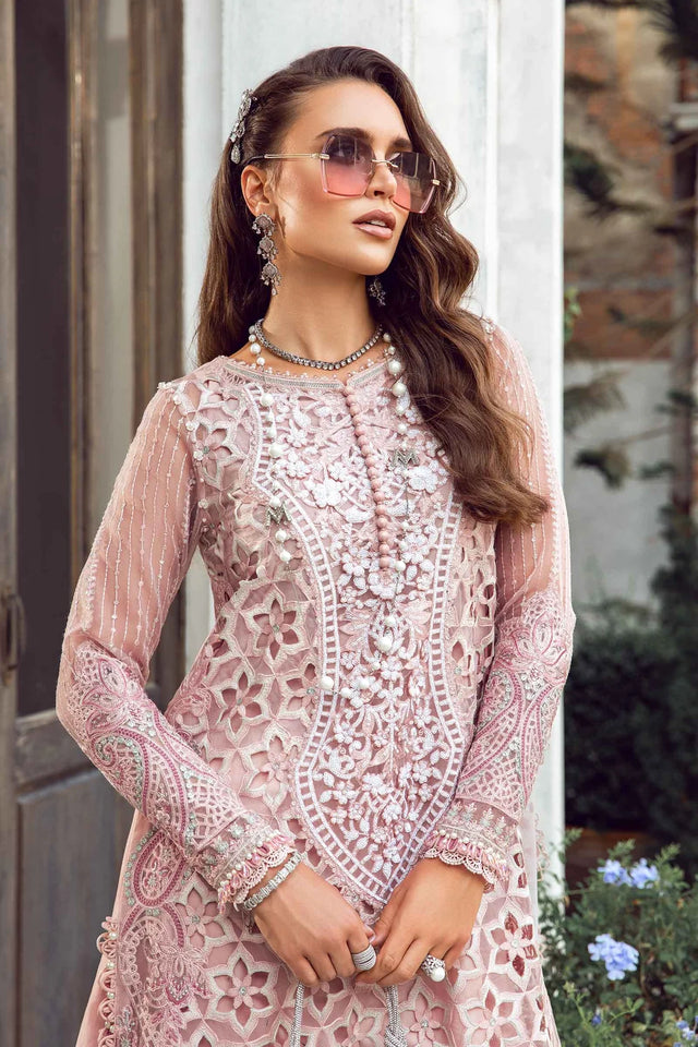 Maria B Embroidered Lawn Suit Unstitched 3 Piece MB24 D-06 - Luxury Collection