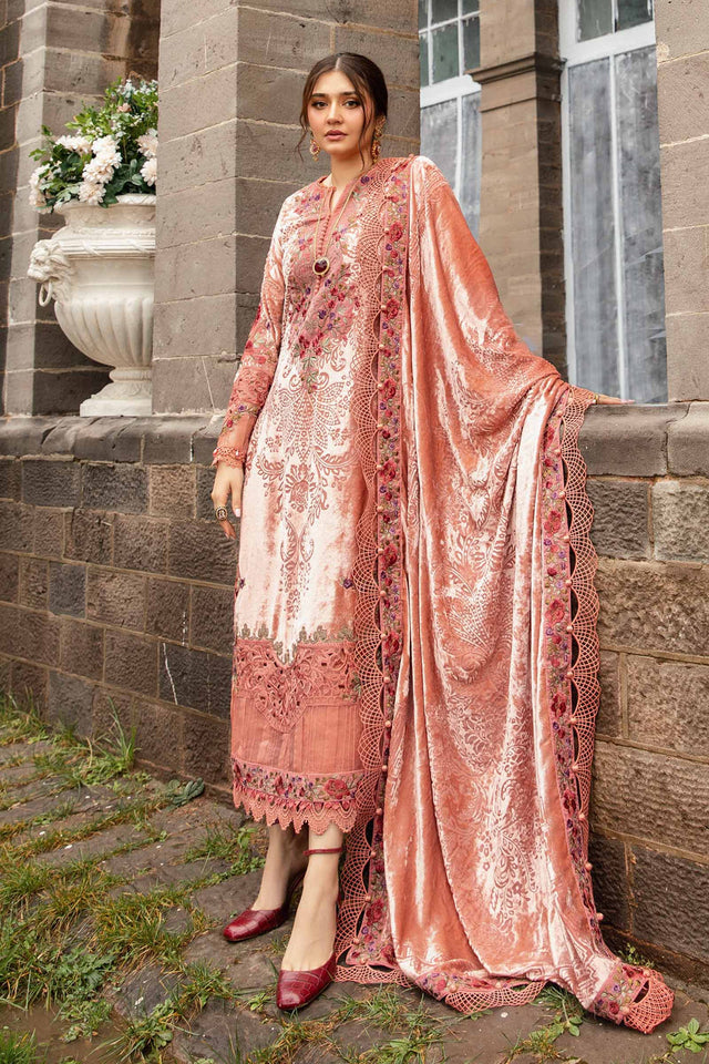 Maria.B 3 Piece Unstitched Embroidered Palachi Suit | DL-1206
