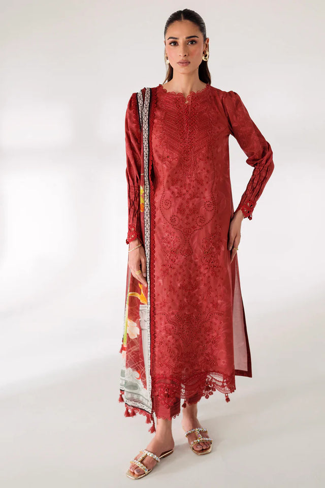 Qalamkar by Qprints Embroidered Lawn Suit Unstitched 3 Piece QAR-09 RENEE - Summer Collection