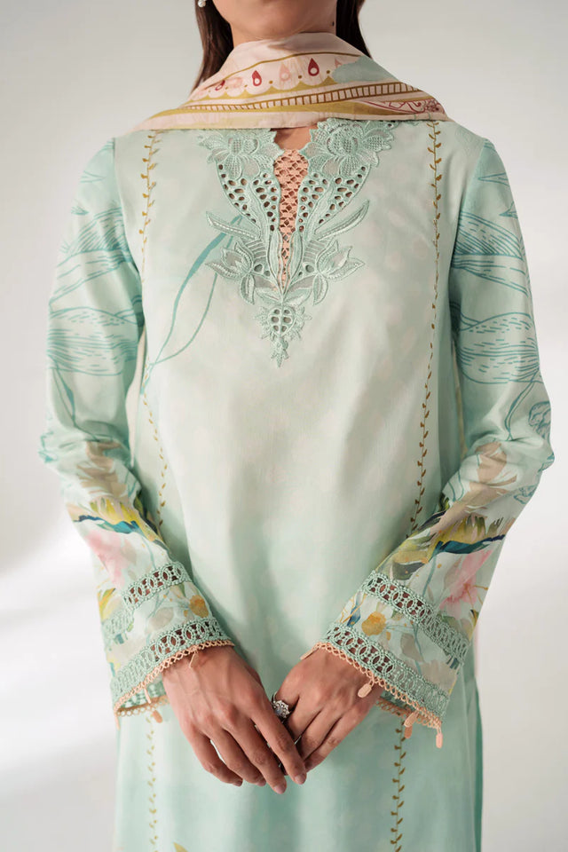 Qprints By Qalamkar Embroidered Lawn Suit Unstitched 3 Piece QAR-04 NELLA - Summer Collection