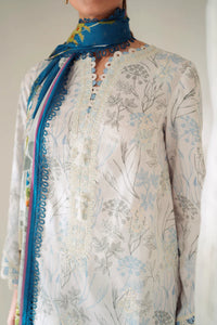 Qprints By Qalamkar Embroidered Lawn Suit Unstitched 3 Piece QAR-05 FLORINE - Summer Collection
