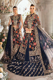 Maria B Mbroidered  Embroidered Suit Unstitched 3 Piece BD-2808-NAVY BLUE-DEFAUL- Luxury Collection