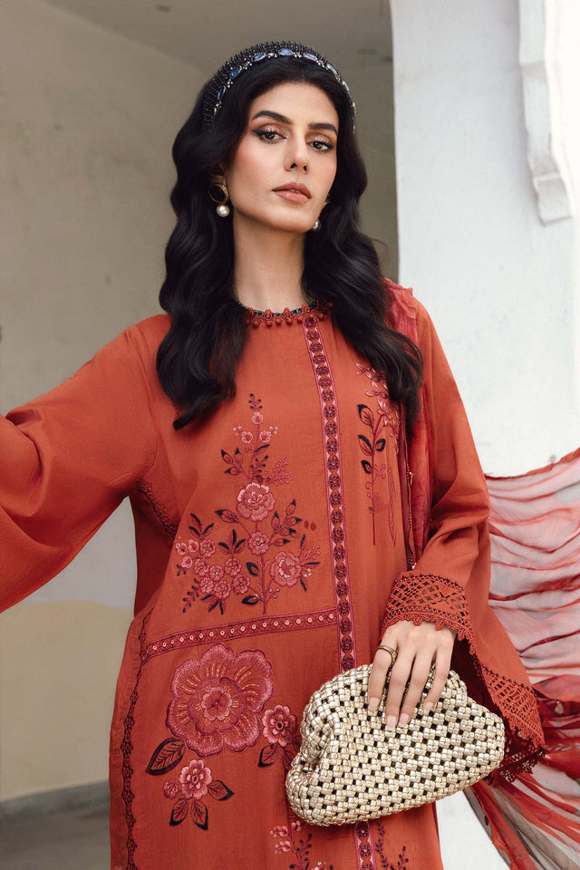 3 Piece Unstitched Embroidered Cambric Suit | MPT-2701-B