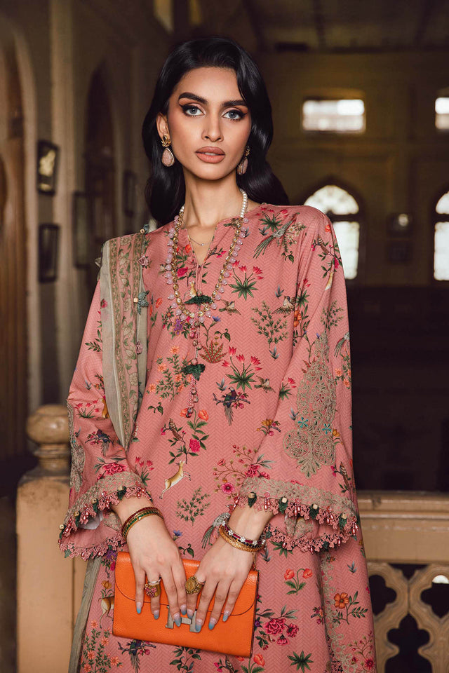 3 Piece Unstitched Embroidered Linen Suit | MPT-2707-A