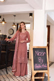 Noor by Saadia Asad Embroidered Linen Unstitched 3Pc Suit D-02B