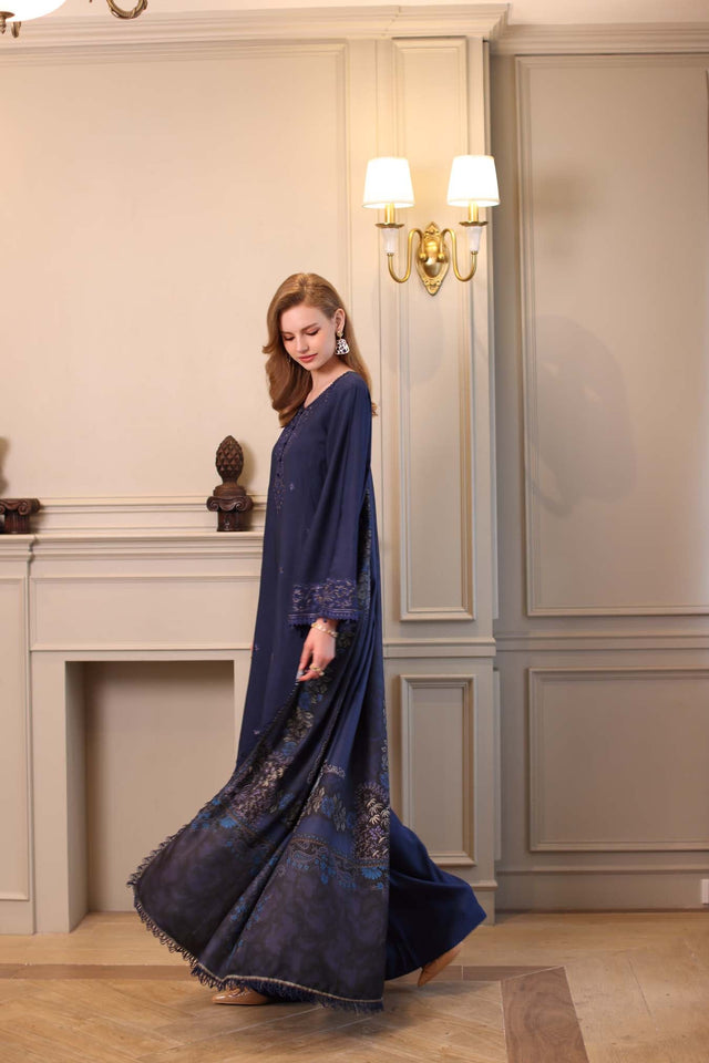 Noor by Saadia Asad Embroidered Linen Unstitched 3Pc Suit D-07B