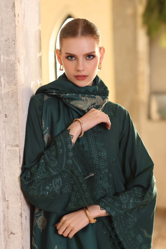 Noor by Saadia Asad Embroidered Linen Unstitched 3Pc Suit D-09A